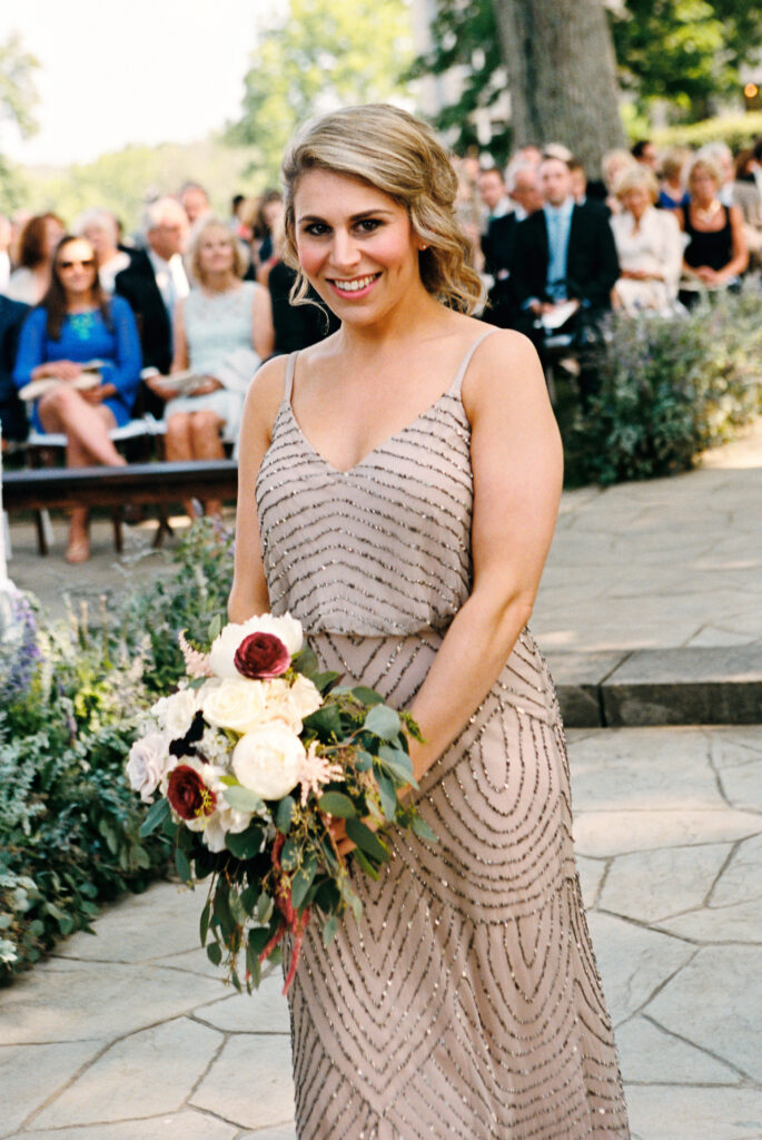 bridesmaid at wedding