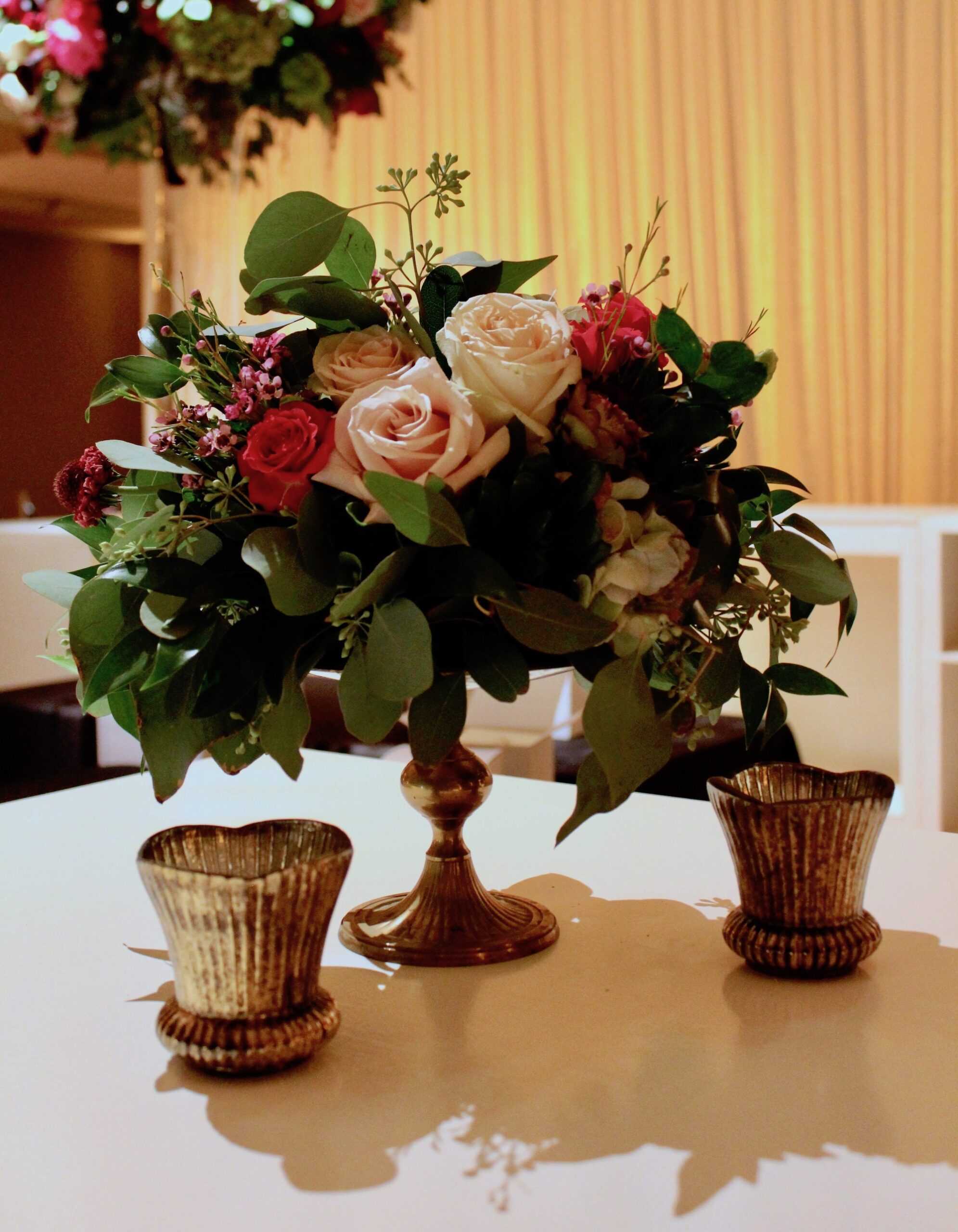 Winter wedding with rich jewel tones and blush. Florals by Yellow Canary. www.yellowcanaryonline.com