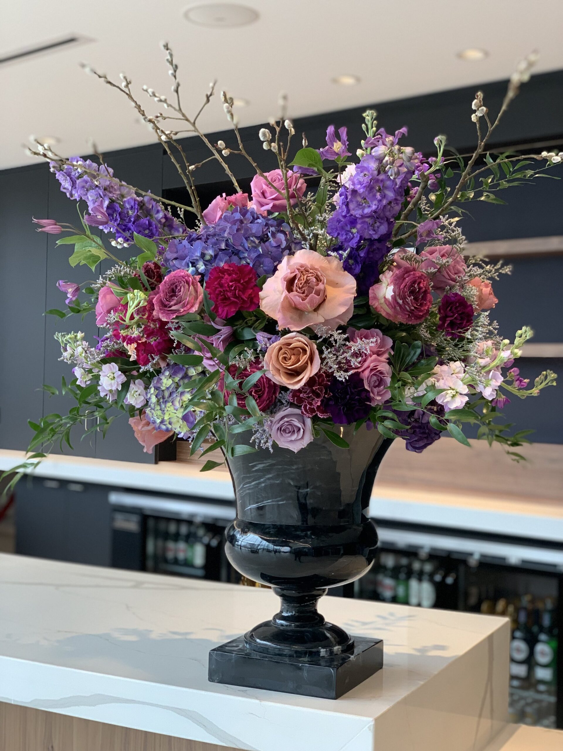 floral centerpiece for playhouse in the park grand opening