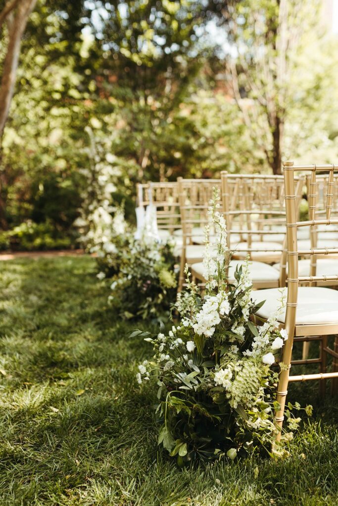 Taft garden party wedding ceremony