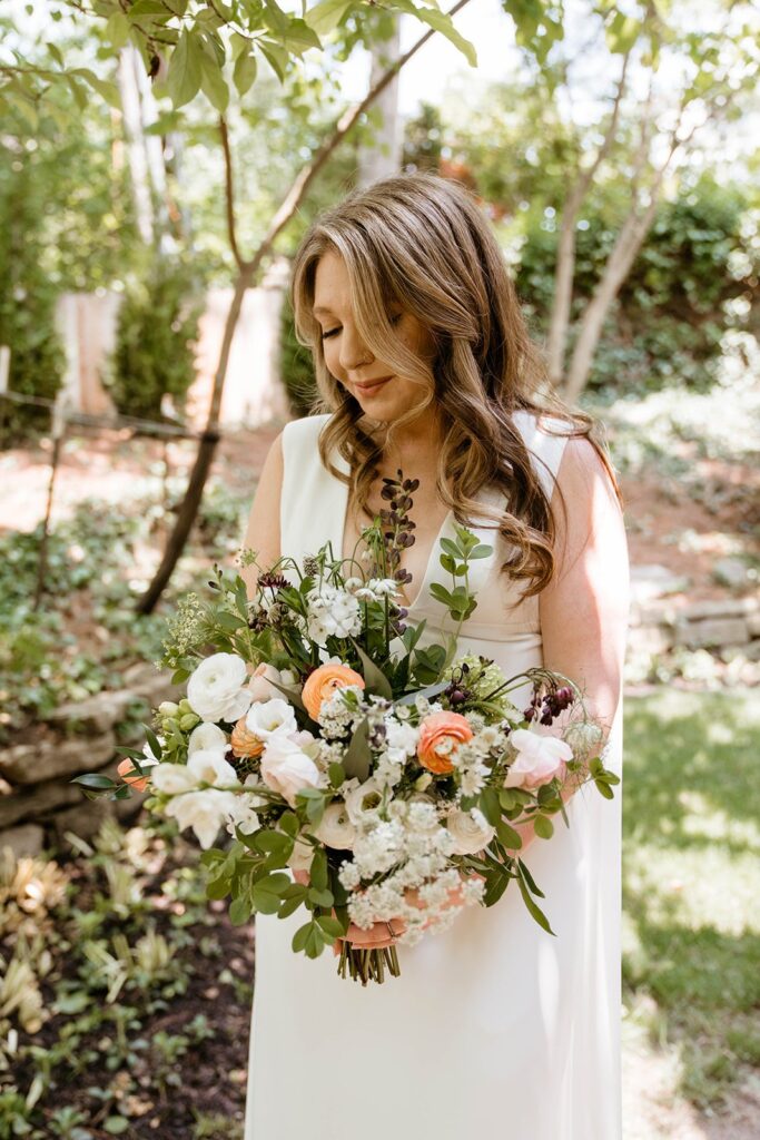 Taft garden party wedding bride