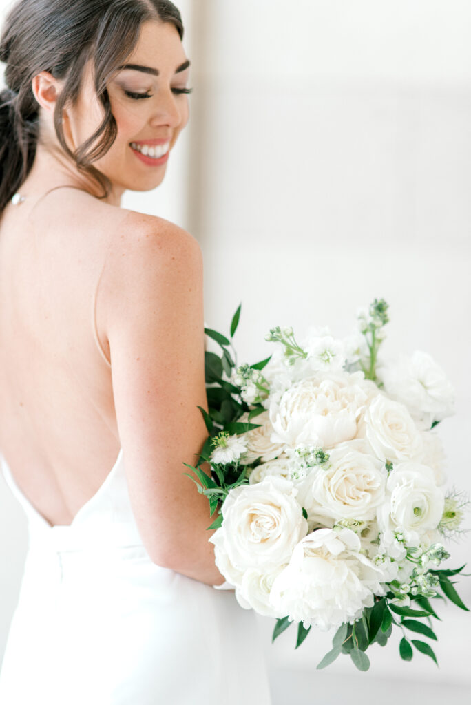 bride with bouquet