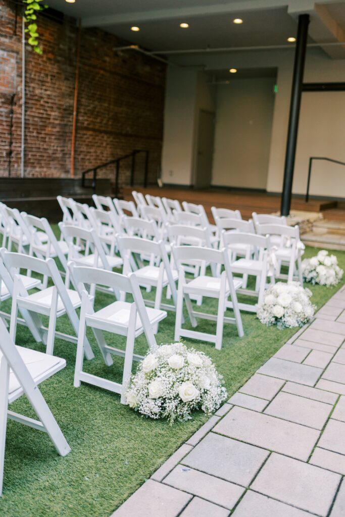 Wedding ceremony seating at Hotel Covington 