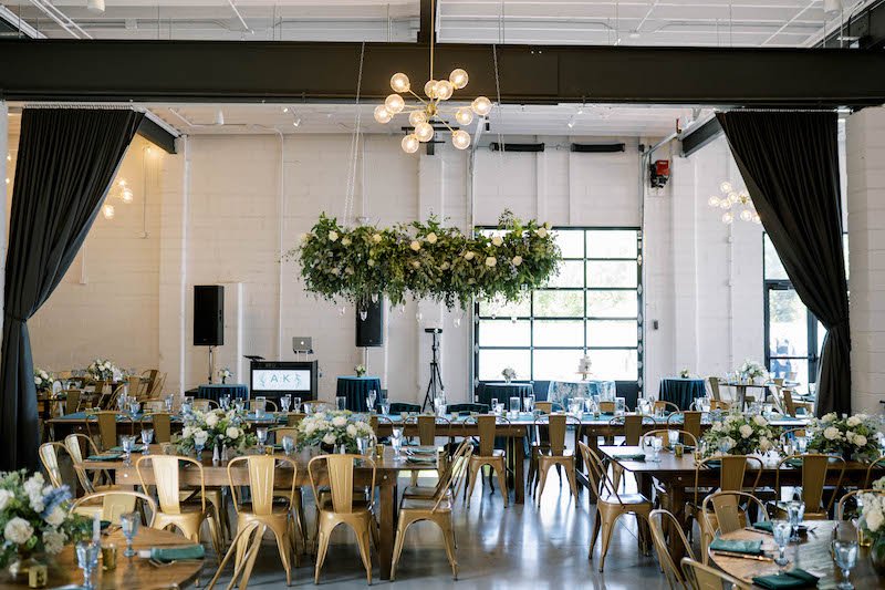 Mohave East Wedding reception with white florals