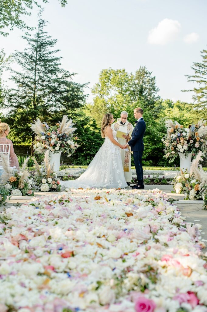 wedding ceremony with aisle runner